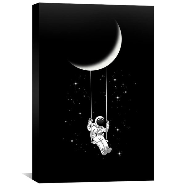 Swinging Astronaut Canvas Art 30 x 45cm / Unframed Canvas Print Clock Canvas