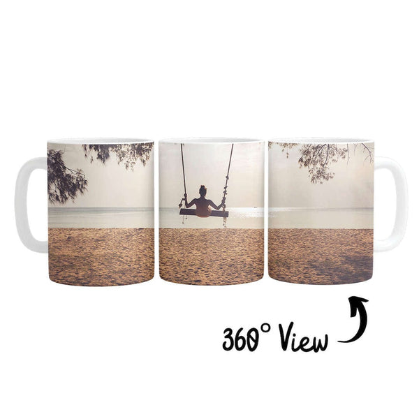 Swinging Beach Mug Mug White Clock Canvas