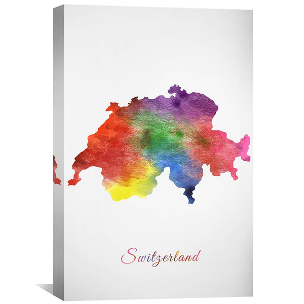 Switzerland Rainbow Canvas Art 30 x 45cm / Unframed Canvas Print Clock Canvas