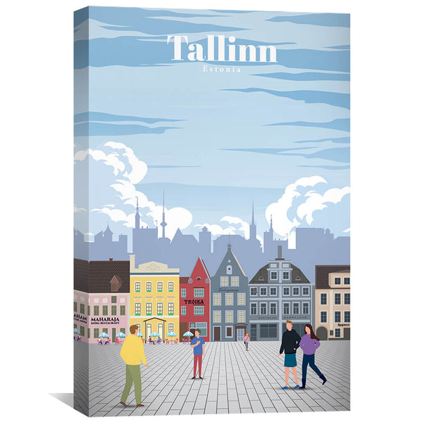 Tallinn Canvas - Studio 324 Art 30 x 45cm / Unframed Canvas Print Clock Canvas