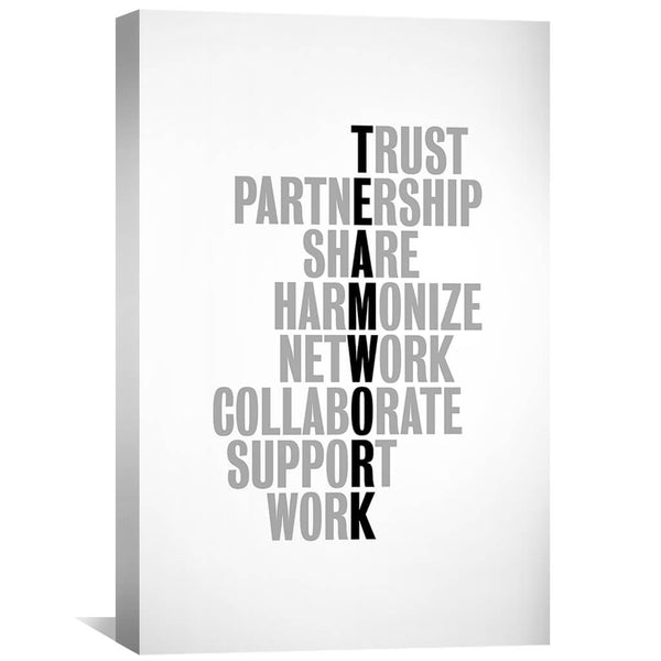 Teamwork Canvas Art 30 x 45cm / Standard Gallery Wrap Clock Canvas