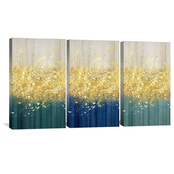 The Golden Splash Canvas Art Clock Canvas