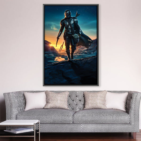 The Mandalorian Quest Canvas Art Clock Canvas