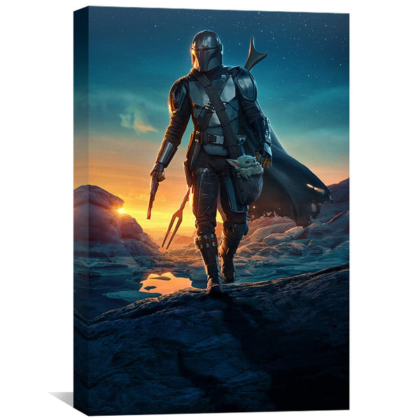 The Mandalorian Quest Canvas Art Clock Canvas