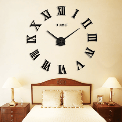 The Roman Clock Black Clock Canvas