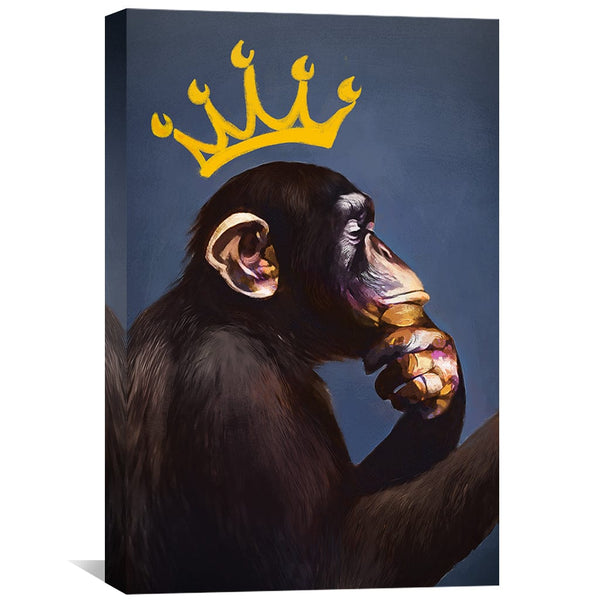 Thinking Primate Canvas Art Clock Canvas