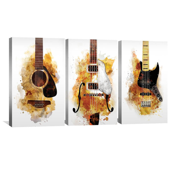 Three Guitarists Canvas Art Clock Canvas