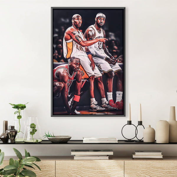 Three Legends Canvas Art 30 x 45cm / Unframed Canvas Print Clock Canvas