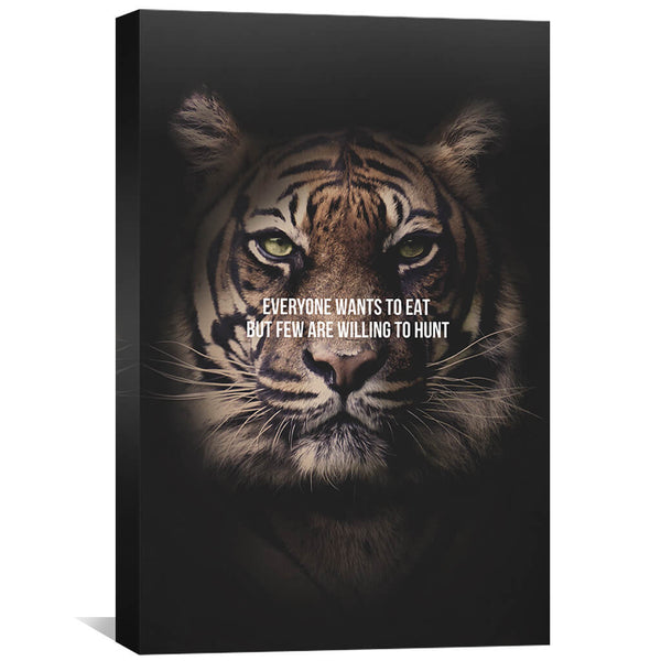 Tiger Hunt Canvas Art 30 x 45cm / Standard Gallery Wrap Clock Canvas