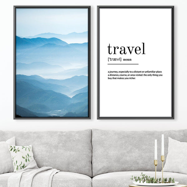 Travel Definition Canvas Art Clock Canvas