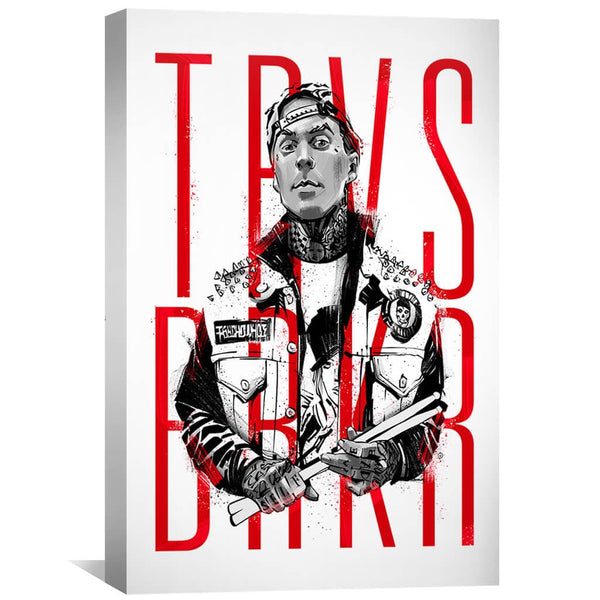 Travis Barker Canvas Art 30 x 45cm / Unframed Canvas Print Clock Canvas