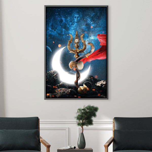 Trishul Canvas Art 30 x 45cm / Unframed Canvas Print Clock Canvas