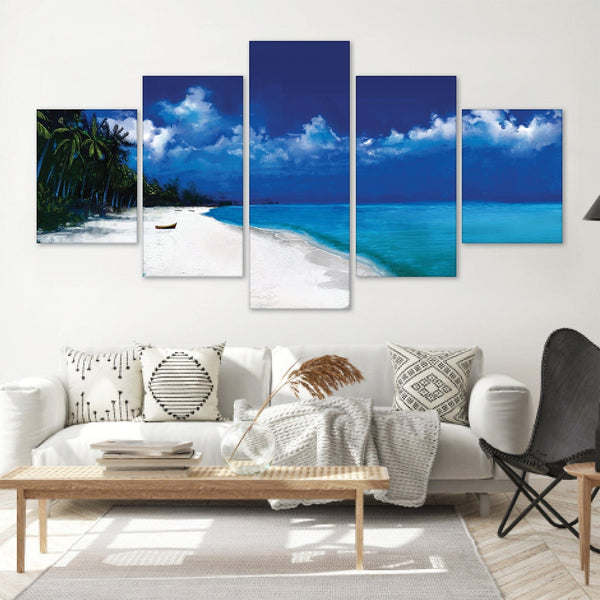 Tropical Escape Canvas - 5 Panel Art 5 Panel / Large / Standard Gallery Wrap Clock Canvas