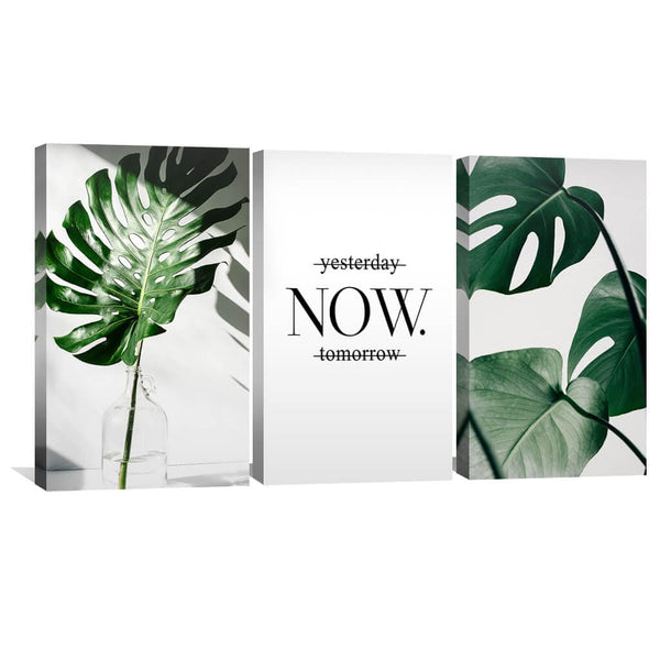 Tropical Leaf Canvas Art Clock Canvas