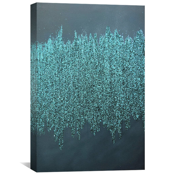 Turquoise Shimmer Canvas Art Clock Canvas