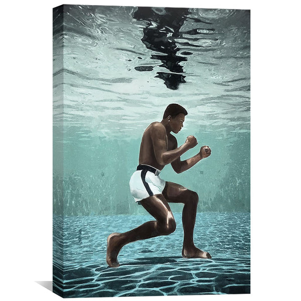 Under Water Training Canvas Art Clock Canvas