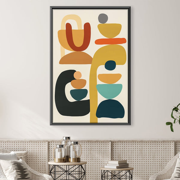 Undulating Shapes Canvas Art Clock Canvas