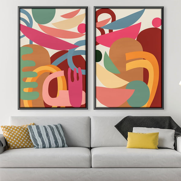 Undulating Shapes-Set Canvas Art Clock Canvas