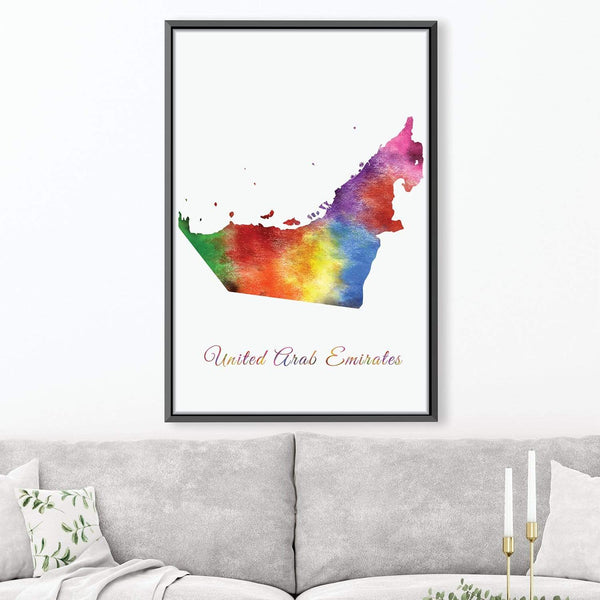 United Arab Emirates Rainbow Canvas Art Clock Canvas