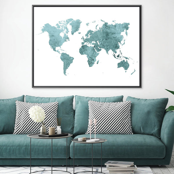 Vibrant World Map Canvas Art Clock Canvas