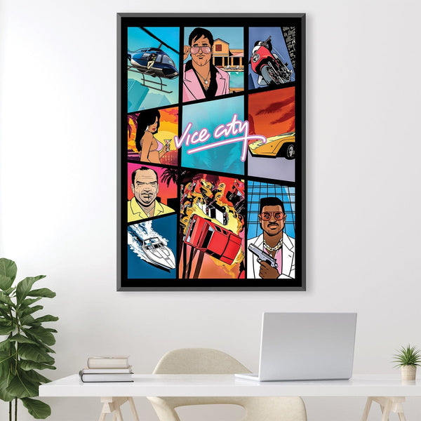 Vice City Canvas Art Clock Canvas