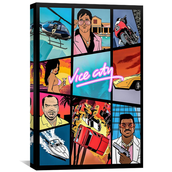 Vice City Canvas Art 30 x 45cm / Unframed Canvas Print Clock Canvas