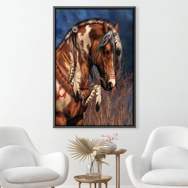 War Pony Canvas Art Clock Canvas