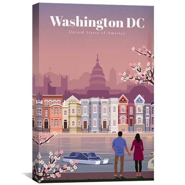 Washington DC Canvas - Studio 324 Art 30 x 45cm / Unframed Canvas Print Clock Canvas