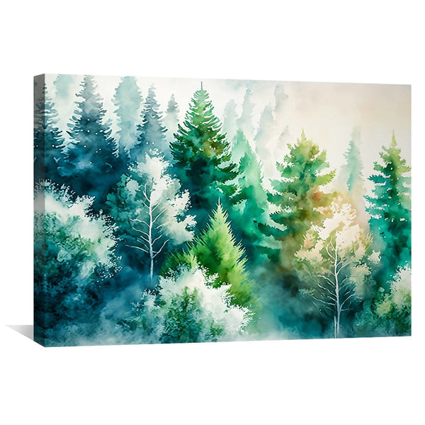 Watercolor Forest Views Canvas Art Clock Canvas