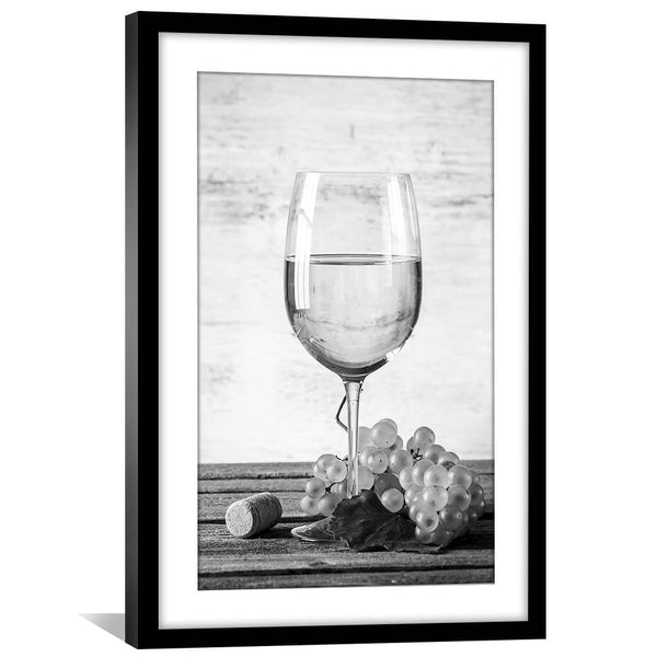 White Wine Print Art 30 x 45cm / Unframed Canvas Print Clock Canvas