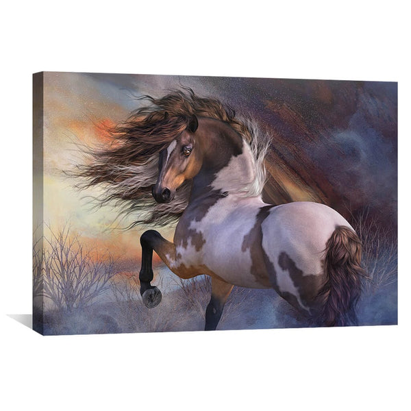 Wild Stallion Canvas Art Clock Canvas