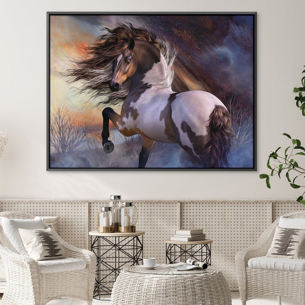 Wild Stallion Canvas Art Clock Canvas