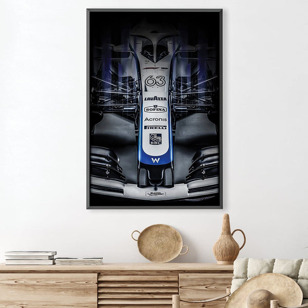 Williams-F1-Blue-2 Canvas Art 30 x 45cm / Unframed Canvas Print Clock Canvas