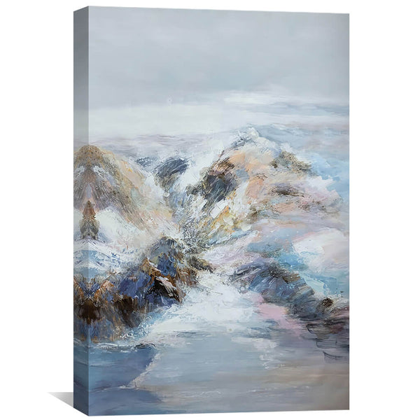 Winter Mountains Oil Painting Oil Clock Canvas