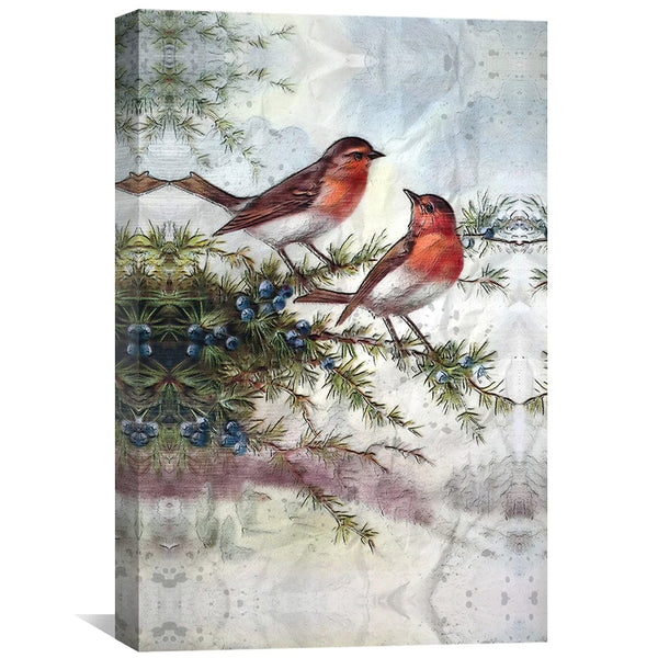 Winter Robins Canvas Art Clock Canvas