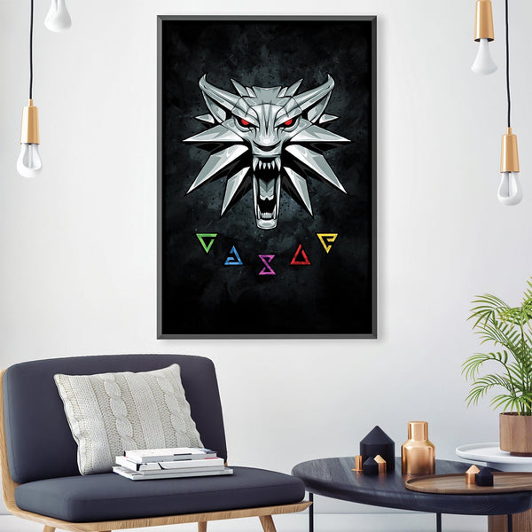 Witcher Sigil Canvas Art 30 x 45cm / Unframed Canvas Print Clock Canvas