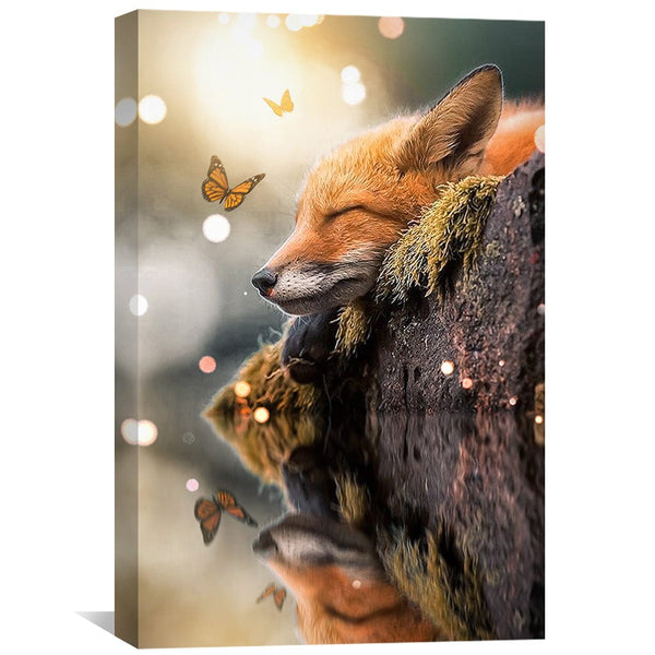 Wolf Sleep Canvas Art Clock Canvas