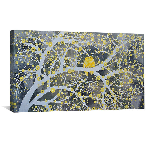 Yellow Gray Day Canvas Art Clock Canvas