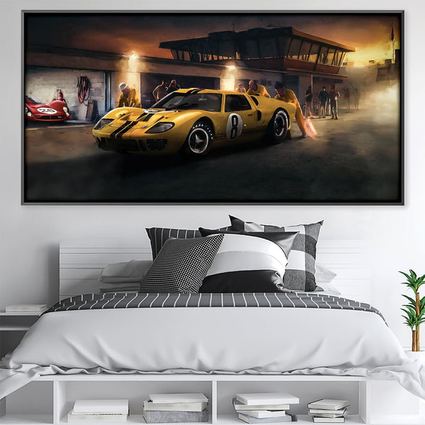 Yellow Racer Canvas Art Clock Canvas