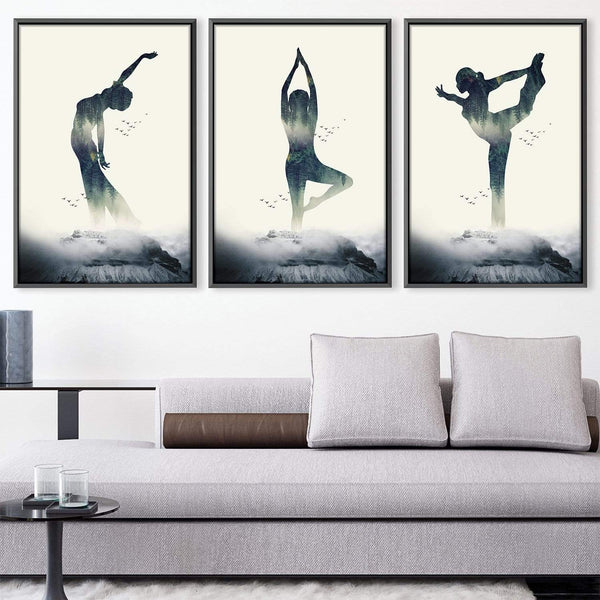 Yoga Abstract Canvas Art Clock Canvas