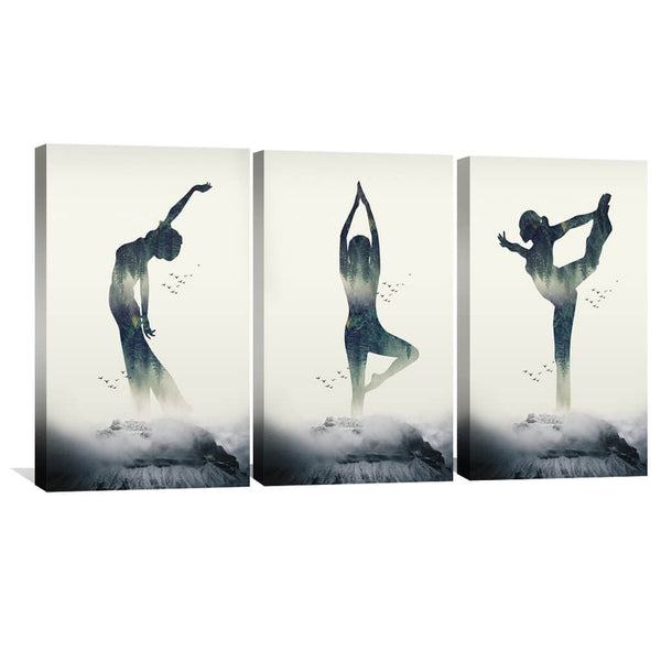 Yoga Abstract Canvas Art Clock Canvas