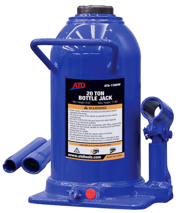 ATD-7386W Hydraulic Side Pump Bottle Jack, 20 Ton Brake Tech Tools, LLC