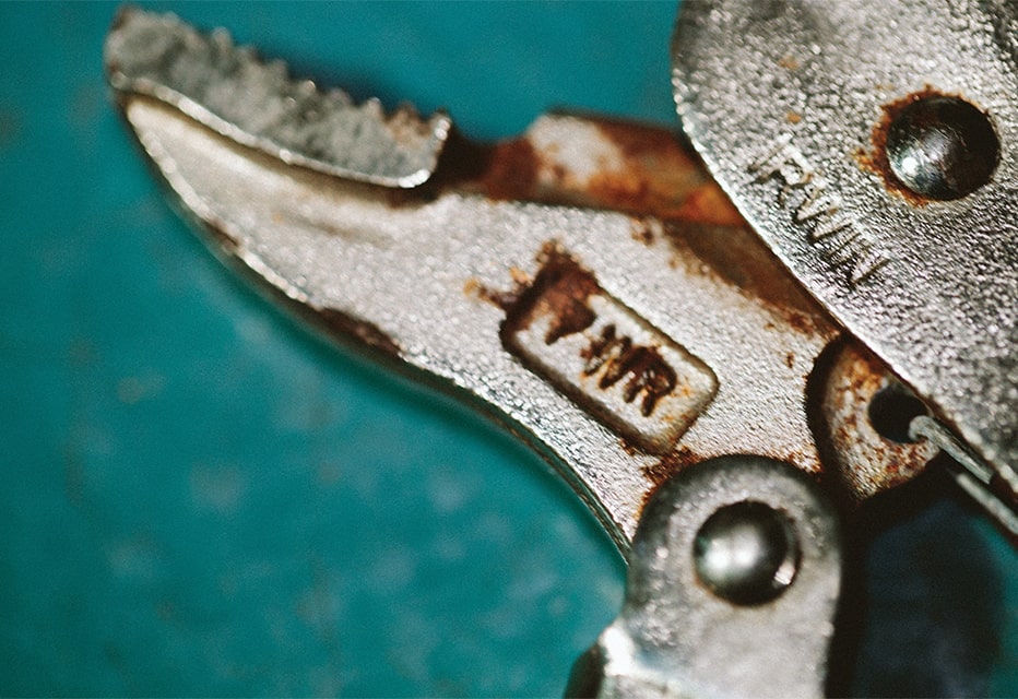 wrench on blue background