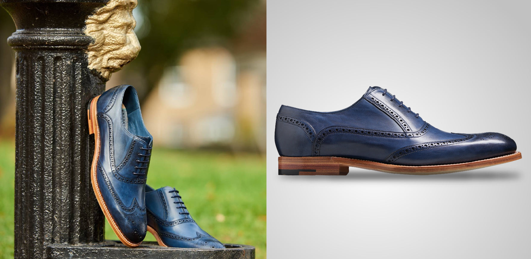 Valiant - Men's Handmade Leather Oxford Brogue Dress Shoe By Barker