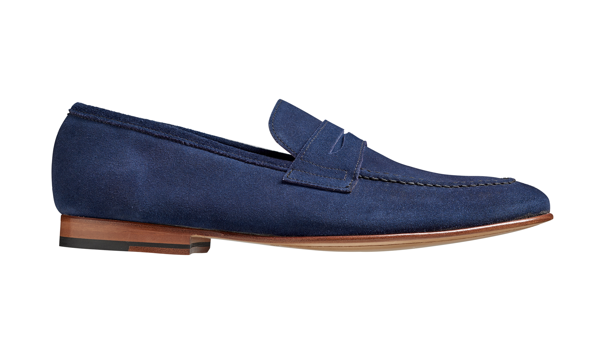 blue suede loafers