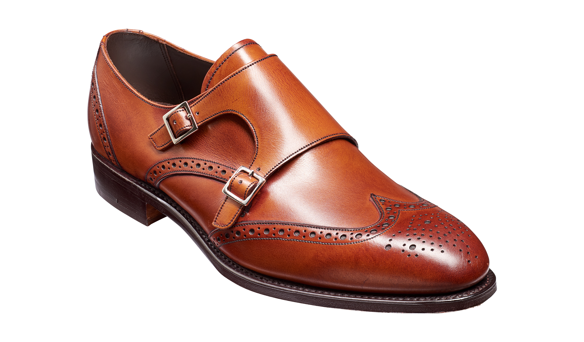 Fleet - A brown monk strap shoe by Barker Shoe.