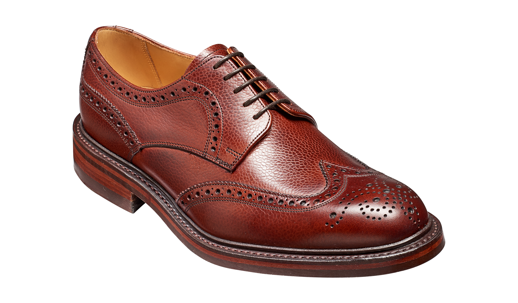 Mens leather brogue shoes by Barker.