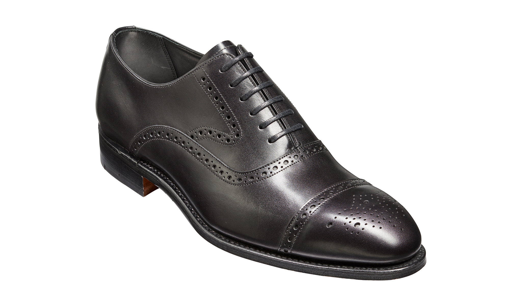 Lerwick - Men's Black Leather Oxford Shoe By Barker