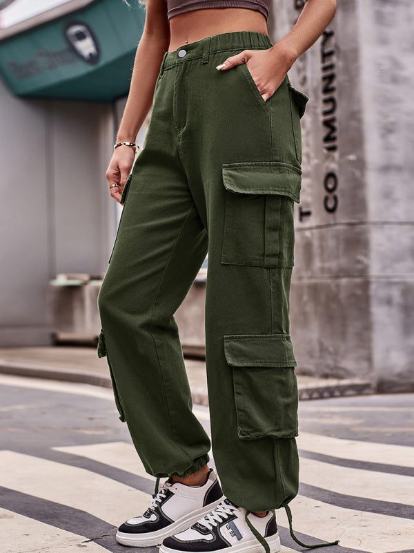 Yuyuzo Winter Pants for Women Thick Warm Stacked Sweatpants Drawstring High  Waisted Casual Slacks Trousers