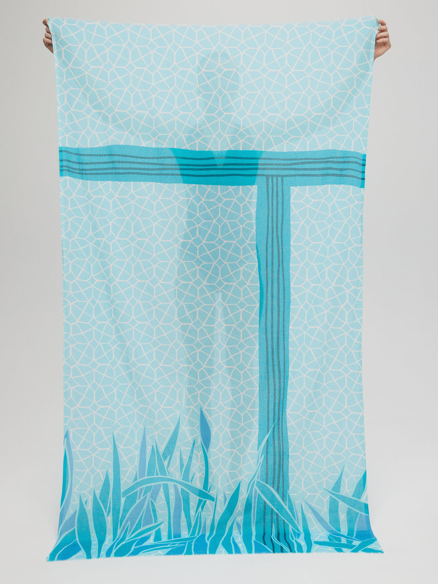 Foulard de coton  turquoise - Maya